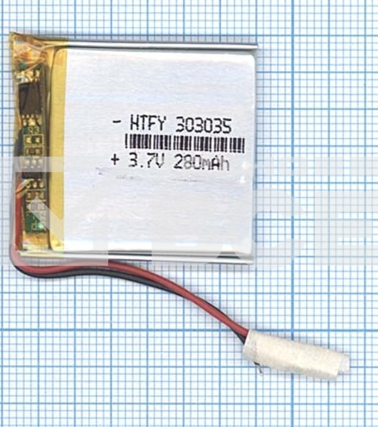 Аккумулятор Li-Pol (батарея) 3*30*35мм 2pin 3.7V/280mAh