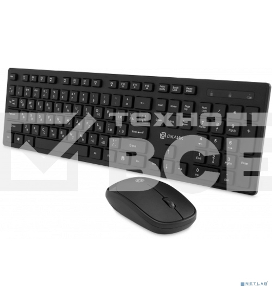 Клавиатура + мышь Оклик S255W клав:черный мышь:черный USB беспроводная Multimedia (1909361)