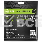 Кабель аудио-видео Cactus CS-HDMI.1.4-1 HDMI (m)/HDMI (m) 1м. Позолоченные контакты черный, фото3