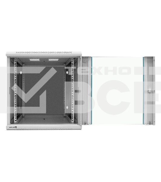 Шкаф телекоммуникационный 19' настенный 12U ExeGate EC-WM-12U.600.G.GREY (19', 12U, 600x600x635мм (ШхГхВ), передняя дверь закаленное стекло, съемные боковые панели, пыле- и влагозащита IP23, светло-серый RAL 7035)