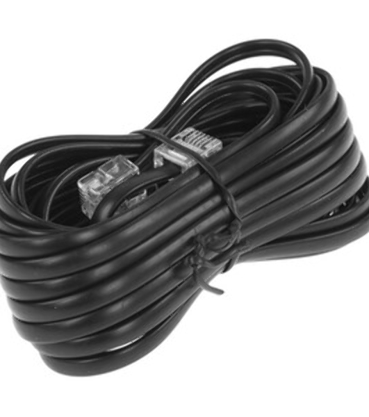 Кабель телефонный аппарат-розетка Cablexpert TC6P4C-5M-BK, 5 м черный