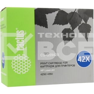 Картридж лазерный Cactus CS-Q5942X черный (20000 стр.) для HP 4250/4350