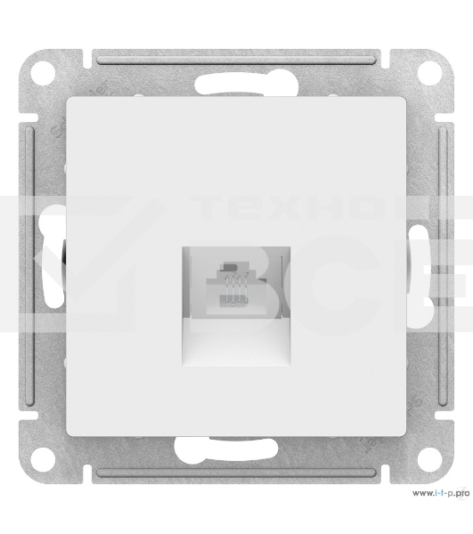 Розетка компьютерная RJ45, механизм, БЕЛЫЙ
