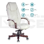 Кресло руководителя Бюрократ T-9923WALNUT/IVORY слоновая кость кожа крестовина дерево, фото8
