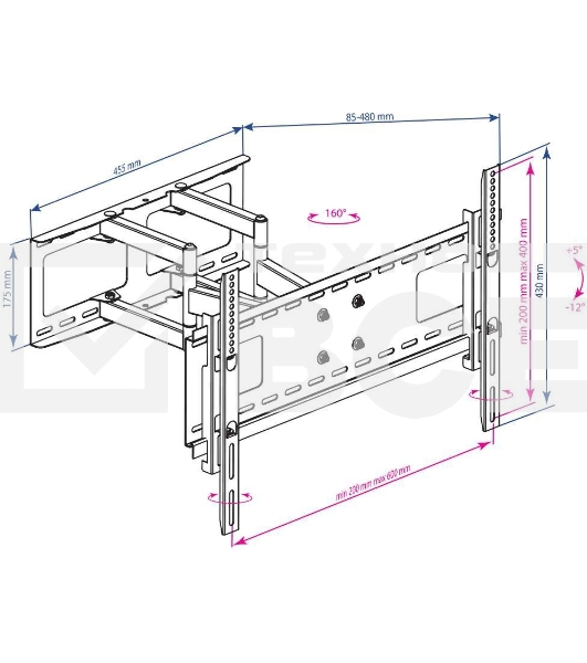 Кронштейн Kromax ATLANTIS-80 черный для LED/LCD телевизоров 32