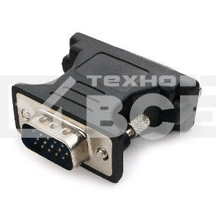 Переходник Cablexpert VGA-DVI, 15M/25F, черный, пакет (A-VGAM-DVIF-01)