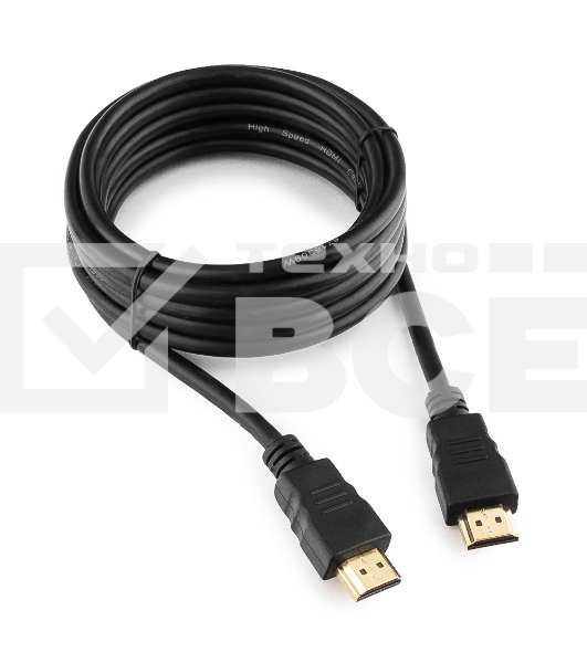 Кабель Cablexpert HDMI CC-HDMI4-10, 19M/19M, v2.0, медь, позол.разъемы, экран, 3м, черный, пакет