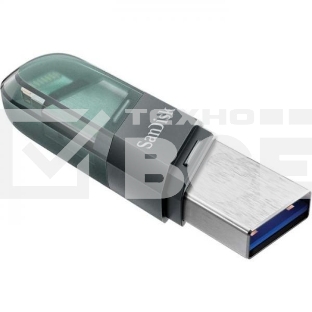 Флеш диск Sandisk 64Gb iXpand Flip SDIX90N-064G-GN6NN USB3.1 зеленый/серебристый
