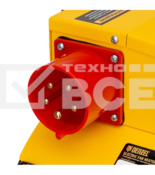 Тепловая пушка Denzel SFH-15000, 400 В, желтый, 120/9000/15000 Вт, 150 м2, термостат