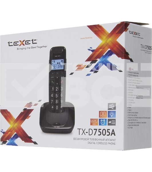 Радиотелефон teXet TX-D7505A черный