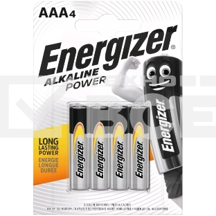 Батарейка Energizer Alkaline power LR03 AAA BL4 Alkaline 1.5V (4/48/54096) (4 шт.)