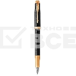 Ручка перьевая Parker IM Premium F323 (CW1931646) Black GT F сталь нержавеющая подар.кор., фото 1