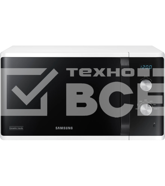 Микроволновая печь Samsung MS23K3614AW белый, 23 л, 800 Вт, переключатели - поворотный механизм