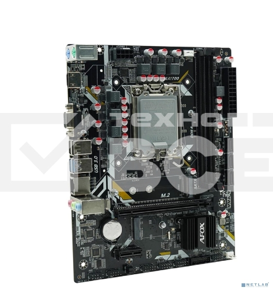 Материнская плата AFOX IH610D4-MA5-V4, LGA 1700, Intel H610, 2xDDR4, 3xSATA, 1xM.2, 1xPCIe 4.0 x16, 1xPCIe x1, 1xminiPCIe, 1xHDMI, 1xD-Sub, 1x 1Gb LAN, 2xUSB-A 2.0, 2xUSB-A 3.2 Gen 1, 3x3.5 мм, 5.1, microATX