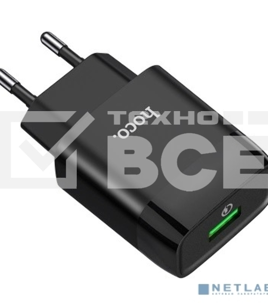 Сетевое зарядное устройство QC 3.0/ HOCO HC-32507 C72Q/ 1 USB/ Выход: 5V_9V_12V, 18W, черный