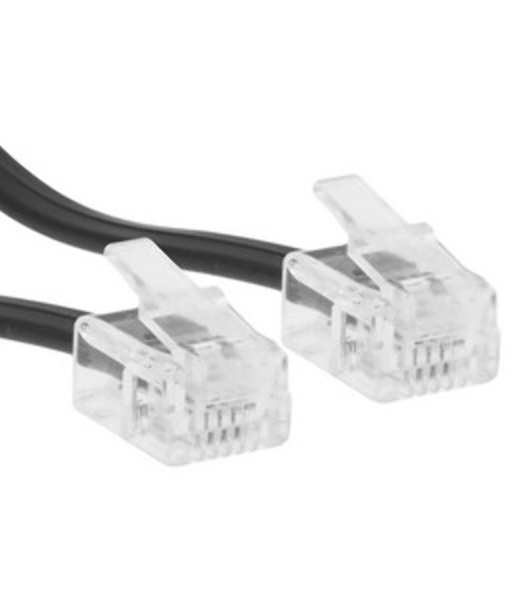 Кабель телефонный аппарат-розетка Cablexpert TC6P4C-5M-BK, 5 м черный