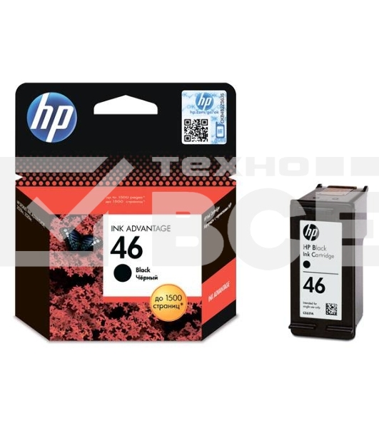 Картридж струйный HP 46 CZ637AE черный для HP DJ Adv 2020hc/2520hc (1500стр.)