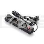 Удлинитель ExeGate EC-4-3B (EX279397RUS), черный, 3 м, евровилка с заземлением, 4 евророзетки с заземлением, 2200 Вт, фото 1