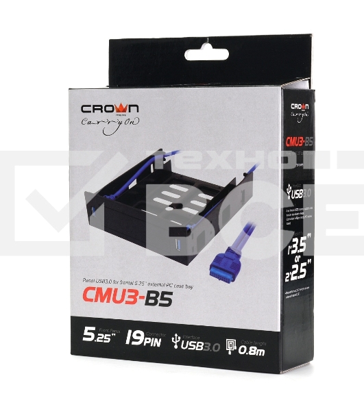 CMU3-B5 панель с двумя портами USB 3.0 в слот 5.25 компьютерного корпуса и слот 1*3.5/2*2.5