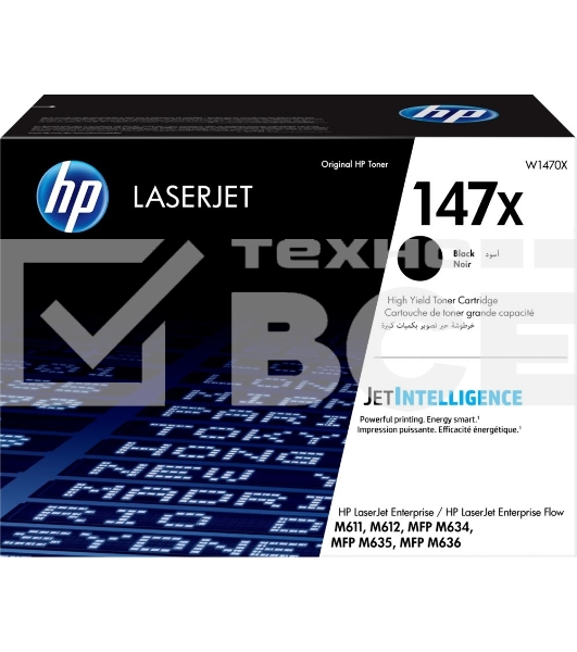 Картридж лазерный HP 147X W1470X черный (25200стр.) для HP LaserJet M610dn