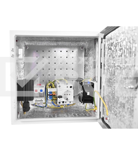 Шкаф ЭКОНОМ уличный всепогодный настенный укомплектованный (В500 Ш500 Г250), комплектация T2-IP65