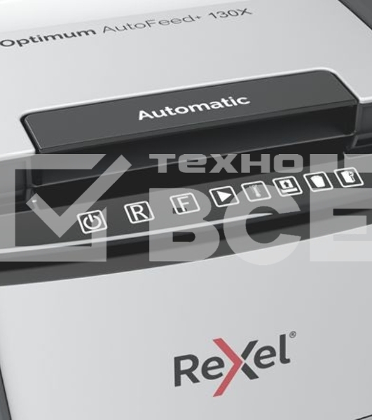 Шредер Rexel Optimum AutoFeed 130X черный с автоподачей (секр.P-4)/фрагменты/130лист./44лтр./скрепки/скобы/пл.карты