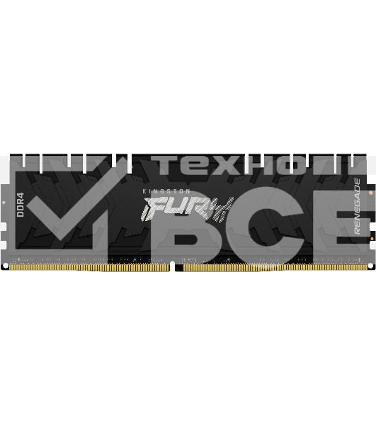 Оперативная память Kingston Fury Renegade, DDR4, 8GB (1x8GB), 3600MHz, CL16, с радиатором, черный