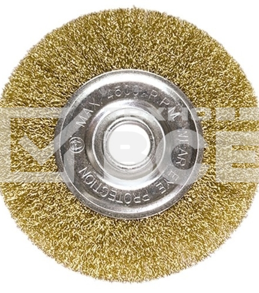 Щетка Matrix для УШМ, 175 мм, посадка 22,2 мм, плоская, латунированная витая проволока