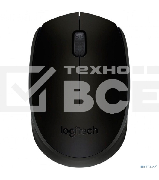 Мышь беспроводная Logitech B170 черный, 1000 dpi, радиоканал, USB, кнопки - 3