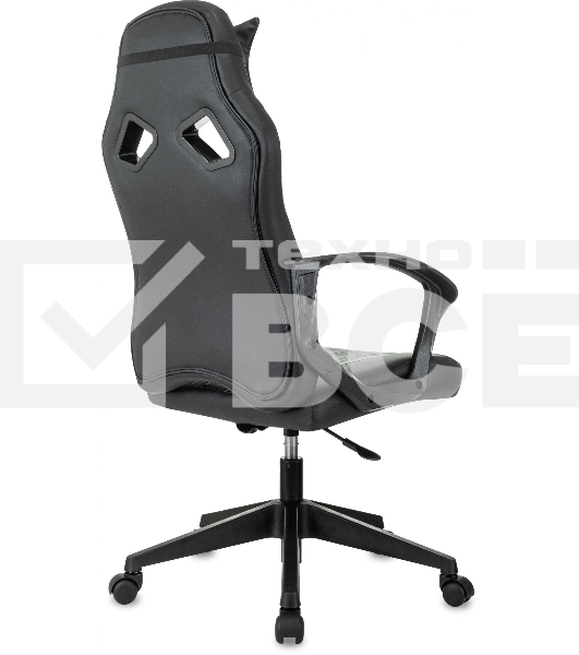 Кресло игровое Zombie 50 черный/белый эко.кожа крестов. пластик