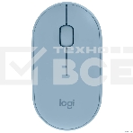 Мышь беспроводная Logitech Pebble M350 синий, 1000 dpi, радиоканал, Bluetooth, USB, кнопки - 3, фото3
