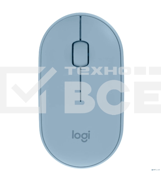 Мышь беспроводная Logitech Pebble M350 синий, 1000 dpi, радиоканал, Bluetooth, USB, кнопки - 3