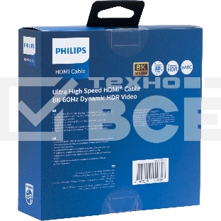 Кабель аудио-видео Philips 8K 60 Гц Ultra HD HDMI (m)/HDMI (m) 5м. позолоч.конт. серый