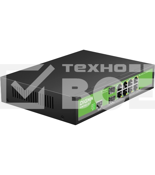 Коммутатор Digma DSW708G-2S-T (L2+) 8x1Гбит/с 2SFP управляемый