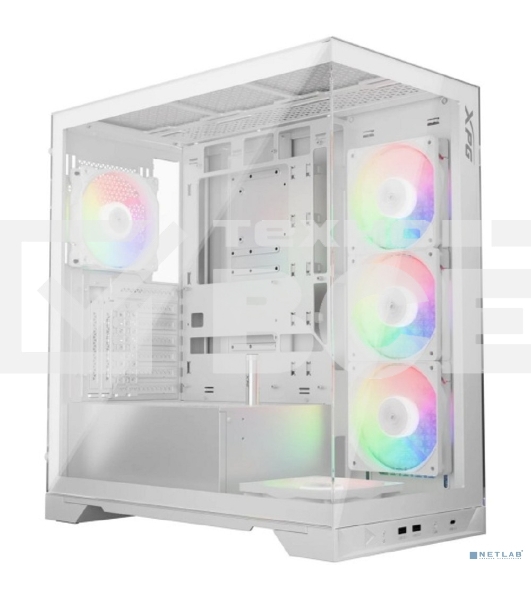 Компьютерный корпус XPG INVADER X WHITE (INVADERXMT-WHCWW) Mid-Tower Gaming ATX PC Case with Panoramic View, Tempered Glass Panels, and RGb Lighting Black