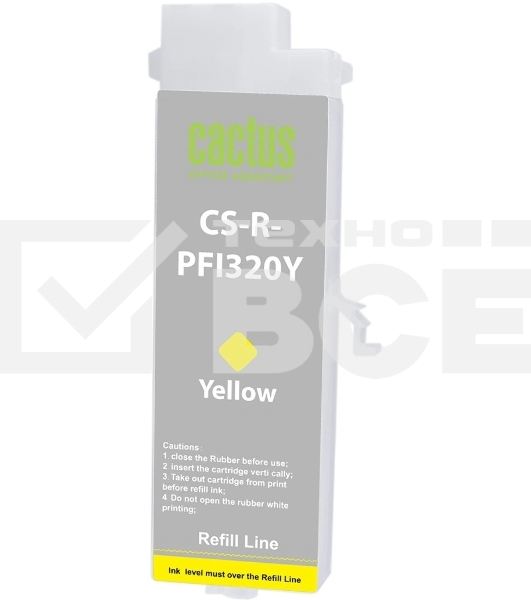 Картридж струйный Cactus CS-R-PFI320Y PFI-320Y желтый для Canon imagePROGRAF TM-200/200MFP/205/300/300MFP/305/250/255/350/355