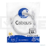 Шнур комм. Cabeus, cat.6a, неэкр., U/UTP, RJ45/RJ45, LSZH, AWG24, 1м, серый, фото 1