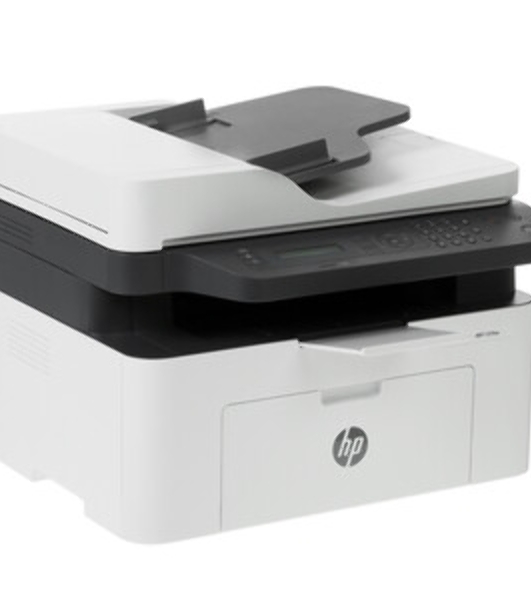МФУ лазерное HP Laser MFP 137fnw (4ZB84A), A4, ч/б, печ. до 20 стр/мин., скан. до 15 стр/мин. (ч/б) 6 стр/мин. (цвет), 1200 x 1200 dpi (печать) 600x600dpi (скан.), USB, RJ-45, Wi-Fi, Air Print, Mopria