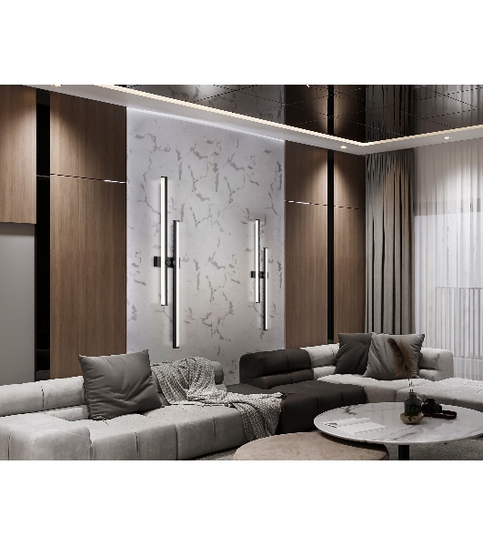 Настенный светодиодный светильник Ambrella light FL6162 BK черный 28W 3000K-6400K 810*120*65