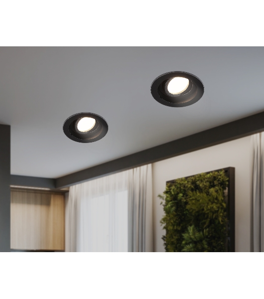 Встраиваемый поворотный точечный светильник Ambrella light TN102756 BK черный IP20 GU5.3 D98*32