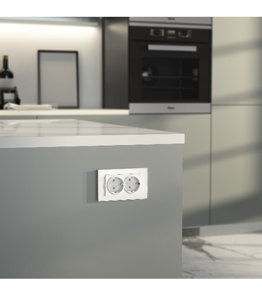 Розетка двойная с заземлением Werkel W1172061 (белый матовый)