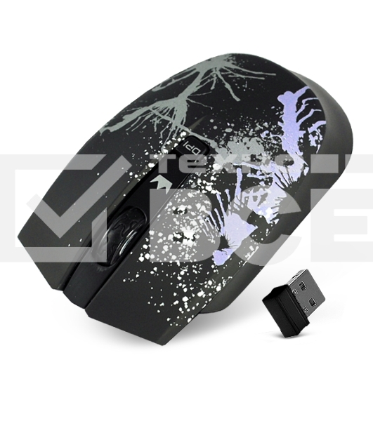 Мышь беспроводная Crown CMM-930W черный, 1600 dpi, радиоканал, USB, кнопки - 4