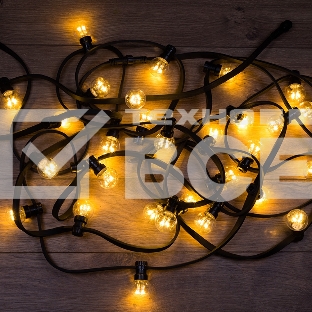Гирлянда Neon-night LED Galaxy Bulb String 10м, черный каучук, 30 лампx6 LED теплый белый, влагостойкая IP65