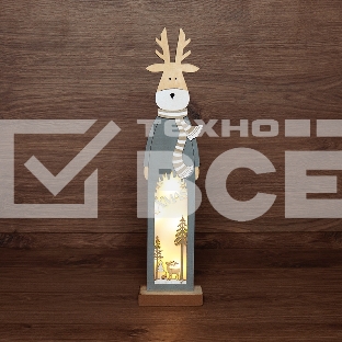 Деревянная фигурка с подсветкой «Рождественский олень» 11х5х47 см