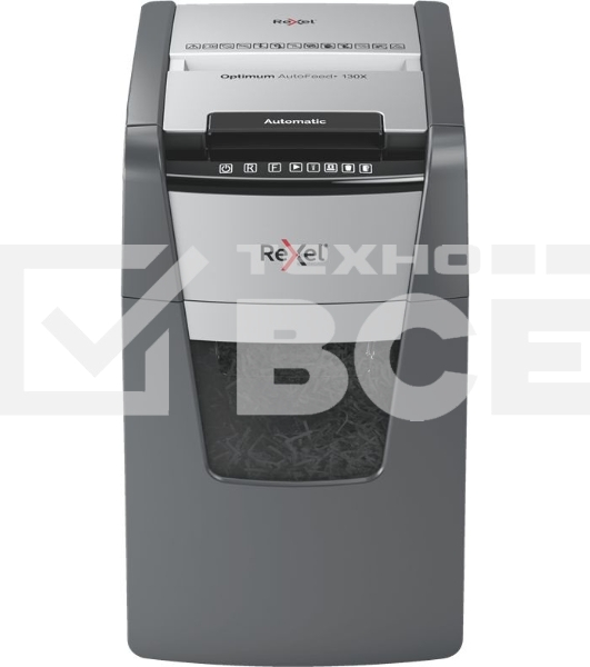 Шредер Rexel Optimum AutoFeed 130X черный с автоподачей (секр.P-4)/фрагменты/130лист./44лтр./скрепки/скобы/пл.карты