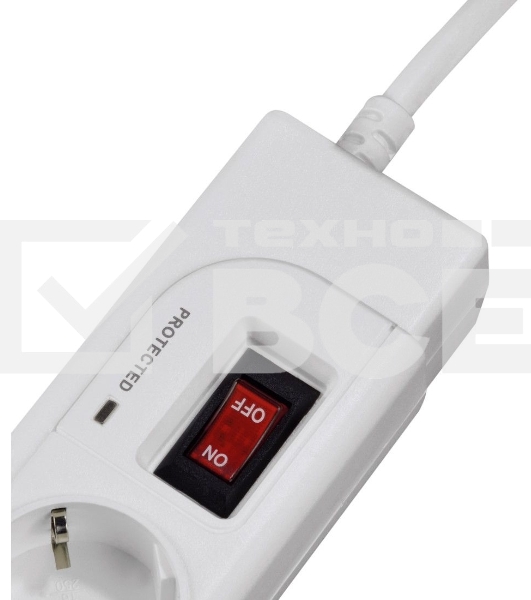 Сетевой удлинитель Hama H-121939 1.5м (4 розетки) белый (пакет ПЭ)