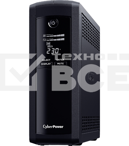 Источник бесперебойного питания UPS CyberPower VP1200EILCD  Line-Interactive 1200VA/720W USB/RS-232/RJ11/45  (4 + 4 IEC С13)