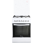 Плита Комбинированная De Luxe 606040.00гэ-001(кр) ЧР белый (стеклянная крышка) реш.чугун, фото 1