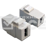 Модуль Keystone, USB 2.0, тип A, мама-мама, 180 градусов, белый, фото2