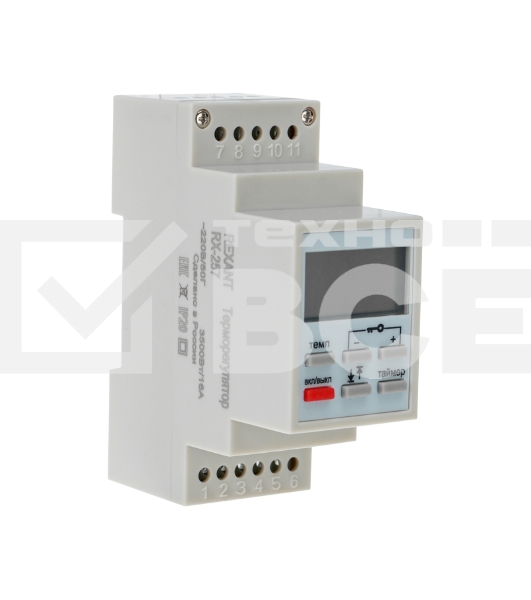Терморегулятор цифровой Rexant (программируемый c диапазонами работы) RX-257 на DIN-рейку